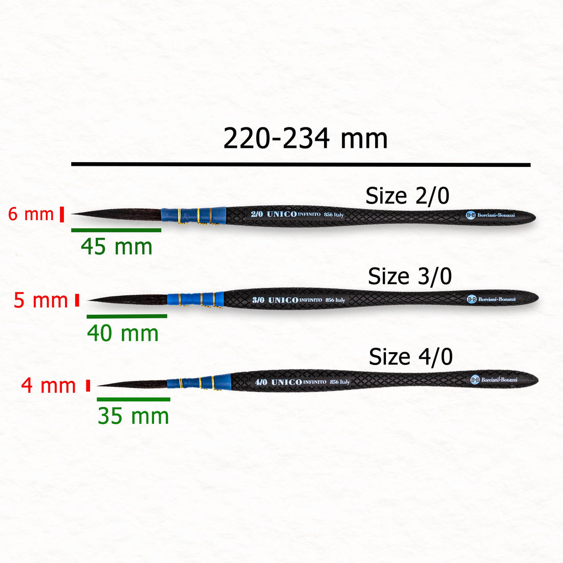 Unico Infinito - Liner extra long - Borciani Bonazzi - Synthetic watercolor brush