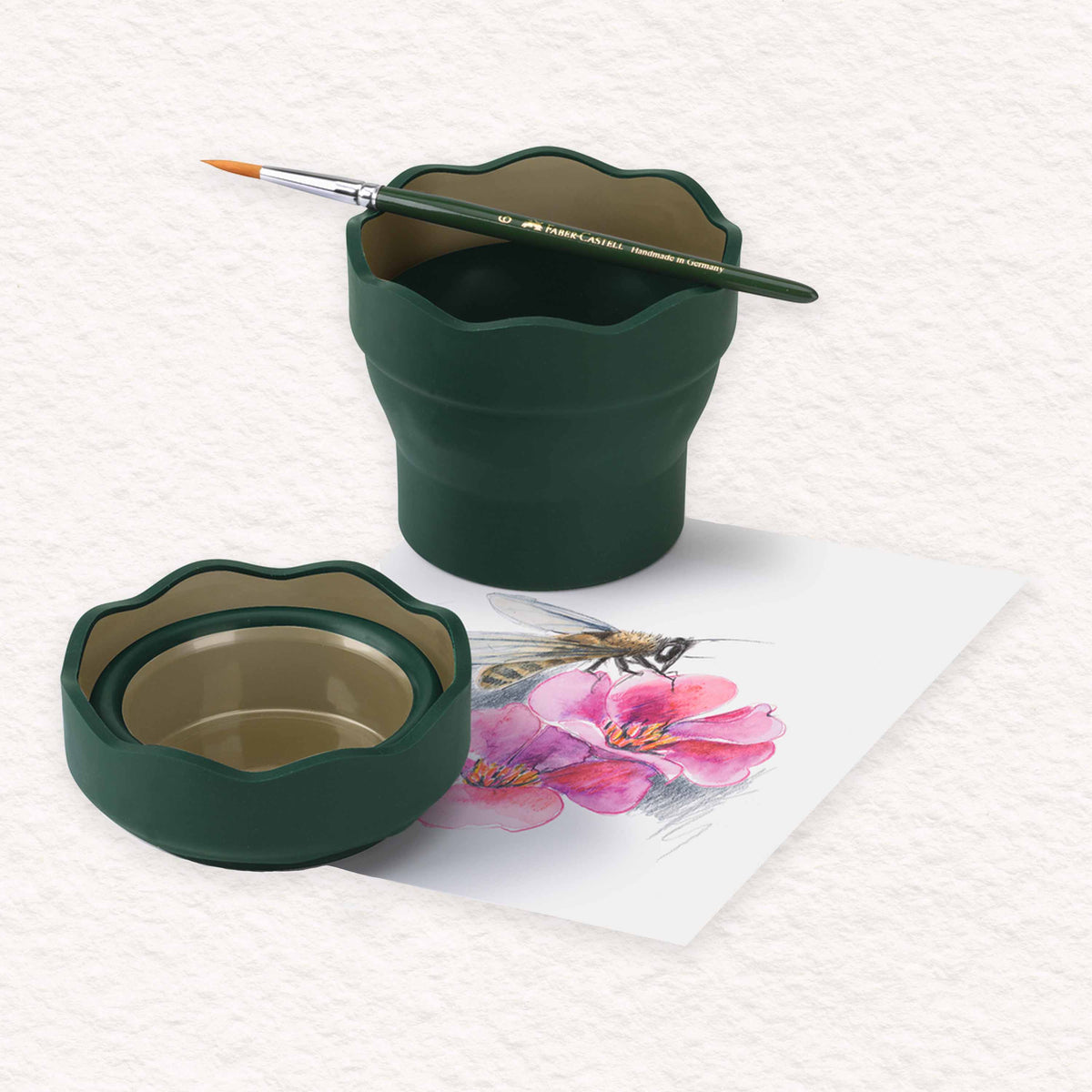 Faber-Castell Wasserbecher Clic&Go - Dunkelgrün