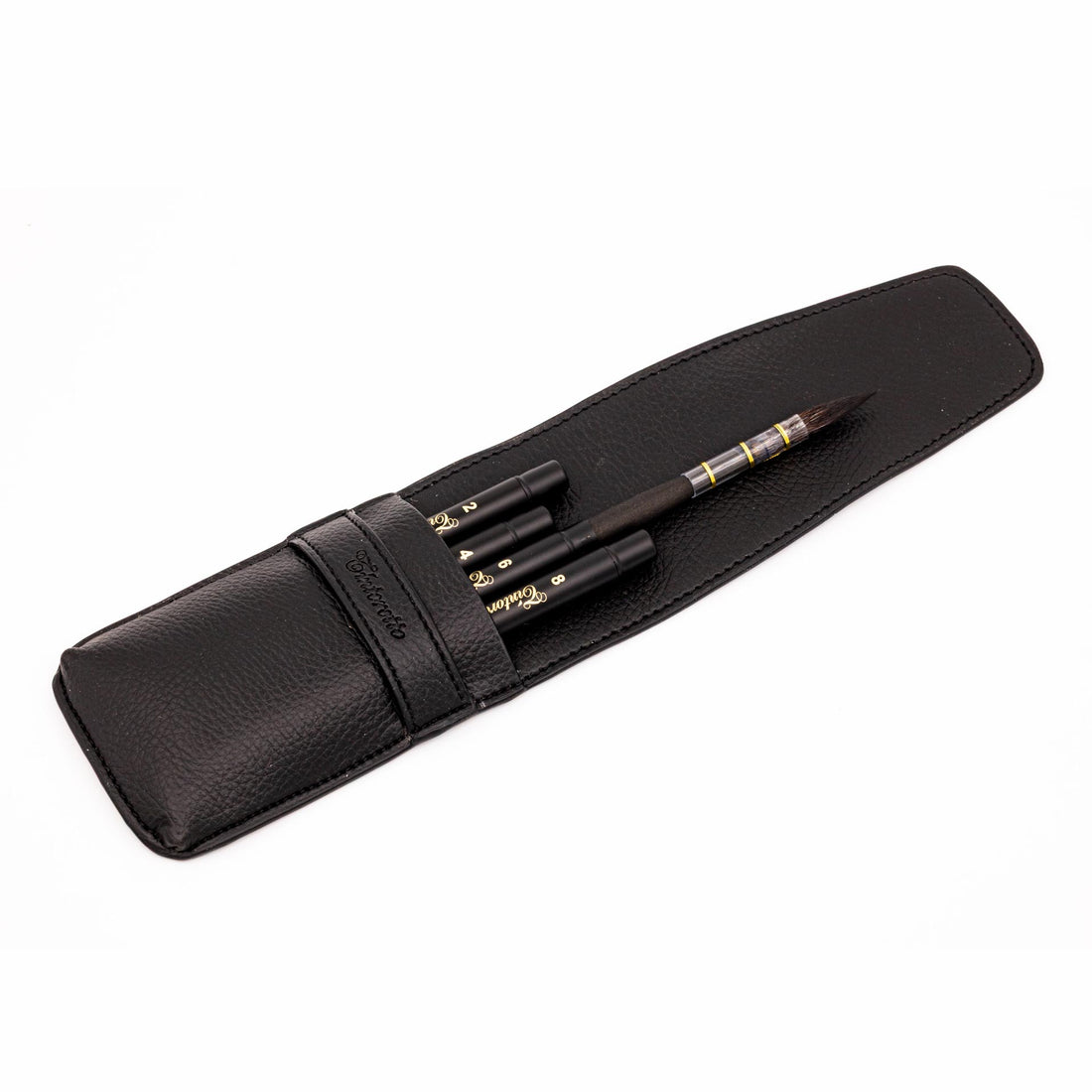 4 Reisepinsel in Taschenetuis aus Öko-Leder - Vajo - Tintoretto (4323) 