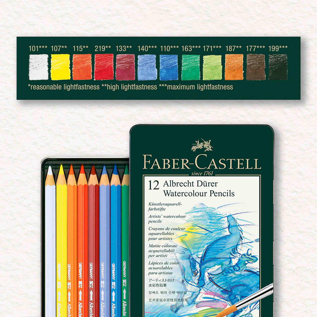 12er-Set Aquarellstifte – Faber-Castell – Albrecht Dürer